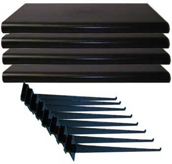 (image for) Black Slatwall Shelf Kit 24" Long X 13" Deep (4 Pack) - Click Image to Close