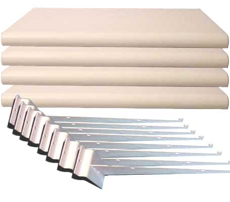 (image for) White Gridwall Shelf Kit 24" Long X 13" Deep (4 Pack) - Click Image to Close